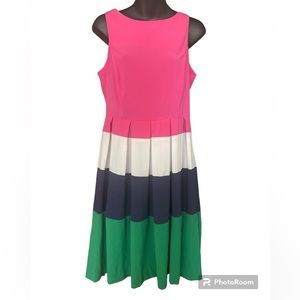 Selby & Palmer Sundress Pink, Blue, Green & White Bold Stripe SZ 6